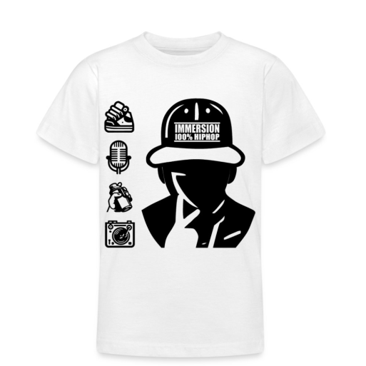 T-shirt édition limitée 100% HIPHOP - blanc et noir