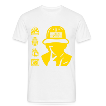 T-shirt édition limitée 100% HIPHOP - blanc et jaune