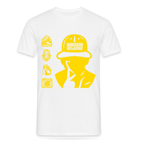 T-shirt édition limitée 100% HIPHOP - blanc et jaune